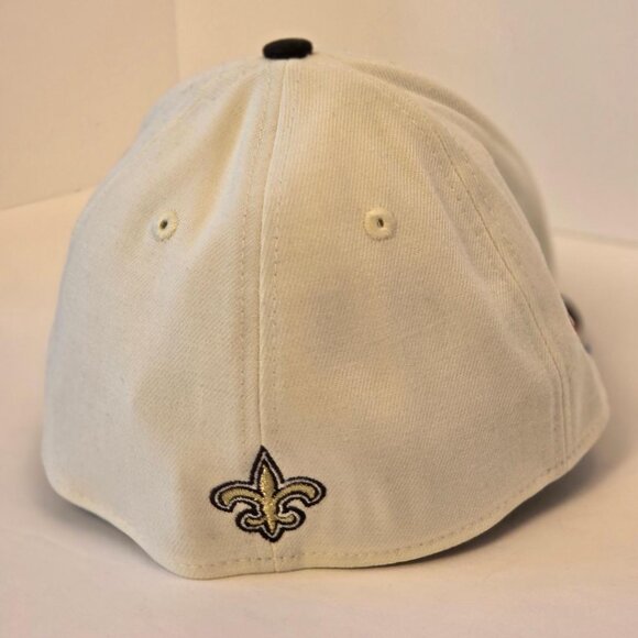 New Orleans Saints Embroidered Hat New Era 39 Thirty Off-White/Black M/L - Picture 10 of 12